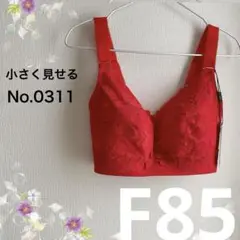 0311F85レッド 小さく見せるブラ フルカップブラジャー