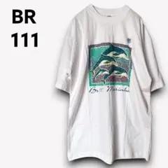 ✽新品✨BR111【XL】Tシャツ　イルカ　プリント　半袖 カジュアルf516