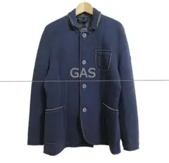美品 ガス ダンボールニット エルボーパッチ シングル ジャケット