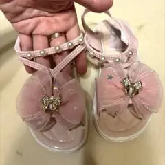 軽量♡可愛い女の子サンダル♡リボンキラキラ♡新品18センチくらい