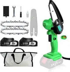 ❤️バッテリー2個❤️電動 小型チェーンソー 4インチコード 20v のこぎり