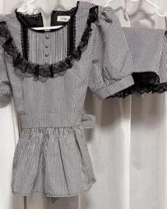 evelyn セットアップ レースフリルペプラムセット
