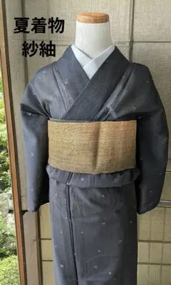 夏着物　紗紬　小紋