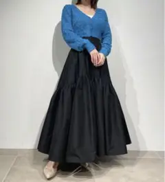 リリーブラウン レースアップタフタスカート フレアスカート LILY BROWN