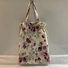 ハンドメイド　手提げ巾着バッグ　ローラアシュレイ生地使用