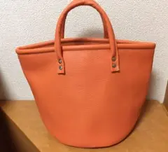 値下げ★裏地付トートバッグ★オレンジ