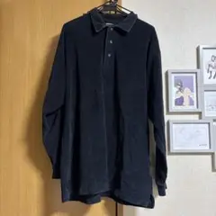 vintage Career Club ブラック 長袖ポロシャツ L