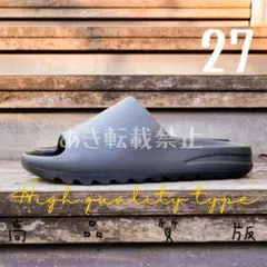 高品質　マット　イージー　スライドサンダル　メンズ　厚底　ブラック　27