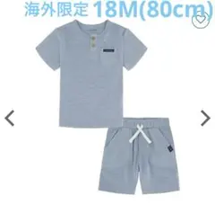【海外限定品】カルバンクライン18M(80cm)ブルーニットショート上下セット