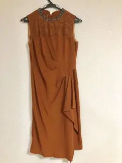 ウエストひねり ドレス ブラウン