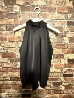 黒のリボン付きノースリーブシャツ M