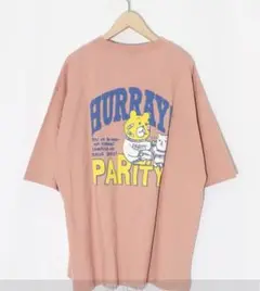 【パリティ】クマとネコのアメフト柄バック発泡pt T