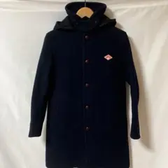 ダントン ウールモッサコート シングル くるみボタン 丸襟 ウールコート