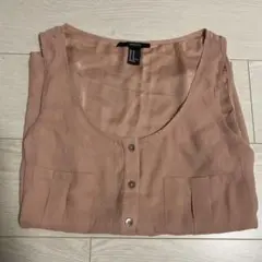 FOREVER 21 シースルー ノースリーブ M ピンク