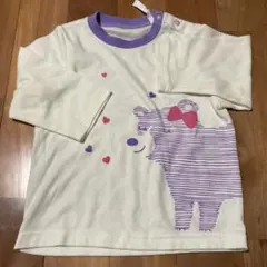 クマのイラスト付き長袖Tシャツ