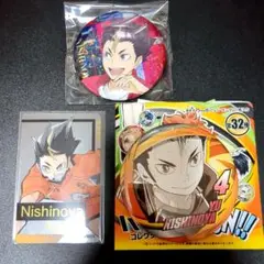ハイキュー！！ ファンパーク　コレクション缶バッジ　箔押しクリアカード　西谷夕