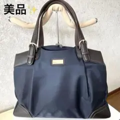 【美品✨現行】目々澤鞄 メメザワカバン　ビジネスバッグ トート　ネイビー　大容量