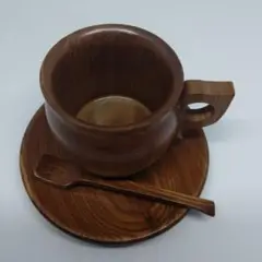 木製カップ・ソーサー・スプーンセット