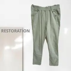 m3【レストレーション】イージーパンツ/美品 伸縮性 ウエストゴム 楽ちん レア