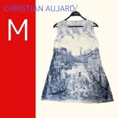日本製　CHRISTIAN　AUJARD　街並みの絵柄　メッシュチュニック　M