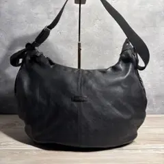✨ダニエル&ボブ ハーフムーン ショルダーバッグ シボ革 大容量 ブラック 美品