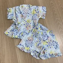 apres les coursアプレレクール 花火柄 甚平 80