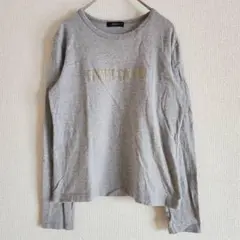 【COMME CA ISM】（M）ロゴ入りクルーネック長袖Tシャツ/カットソー