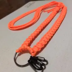 パラコード　スマホ ショルダーストラップ　オレンジ