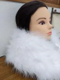 振り袖用ショール(フェザー 白) 1