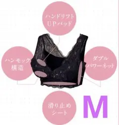 新品LUNA ルーナナチュラルアップナイトブラ 矯正育乳Mブラックwel