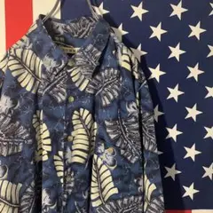 輸入古着 SUMMA 総柄 シルクシャツ XL