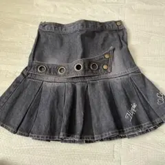 Hippie刺繍ダークデニムフレアスカート 130
