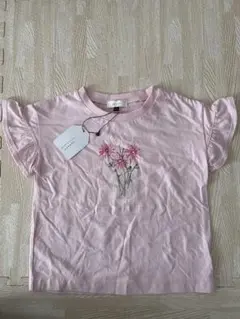 花柄フリル袖Tシャツ 110サイズ