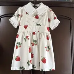 【新品タグ付き】AnkRouge いちご柄 半袖ワンピース 110