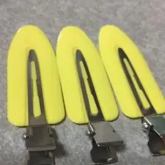 イエロー ヘアクリップ 3個セット