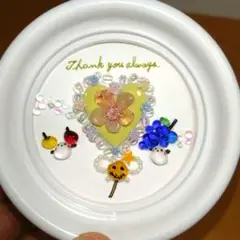 シマエナガ♡秋の贈り物 コスモス 葡萄 南瓜 林檎 梨 ミニ額 シーグラスアート