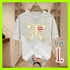 ボーンT 骨骸骨 Tシャツ ホワイト 白 y2k 90s 人気 opium L