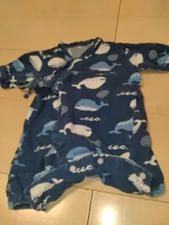 クジラ柄 ベビー　甚平　ロンパース 60-70cm