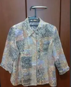 【美品】N.B.HOUZE 七分袖マルチカラーシャツ LL
