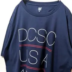DCシューズ DCSC USA1994 デカロゴ Tシャツネイビー紺色L古着