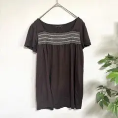 Reflect リフレクト　半袖チュニック　Tシャツ　9 ブラウン　洗える　美品