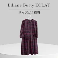 美品 Liliane Burty ECLAT チェック ミニ シャツワンピ