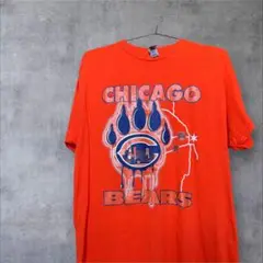 【GILDAN】CHICAGO BEARS オレンジTシャツ Mサイズ　古着