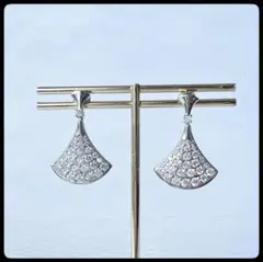 silver sonaダイヤモンド ピアス 扇形 シルバー レディース 高級