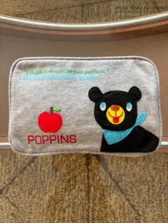 【美品】POPPINS ポピンズ ポーチ 黒くま ロッキー スウェット地