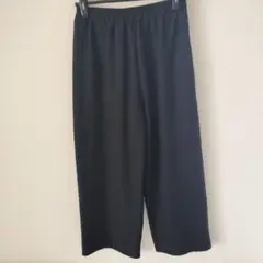 【しまむら】黒のテクスチャー ワイドパンツ Lサイズ