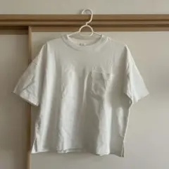 【美品】GU ホワイト ポケット付き 半袖Tシャツ
