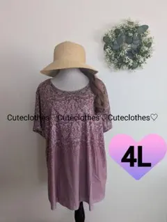 4L♡新品大きいサイズ♡ビンテージ花柄グラデーションプルオーバー