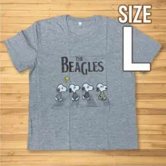 新品未使用★ビートルズ × スヌーピー Tシャツ L グレー バンドTシャツ
