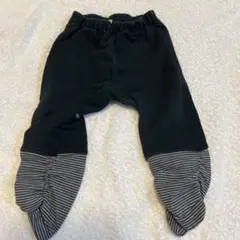 黒いスウェットパンツ ストライプ足部分　80